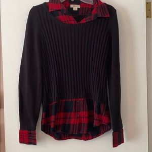 Layered Plaid Sweater